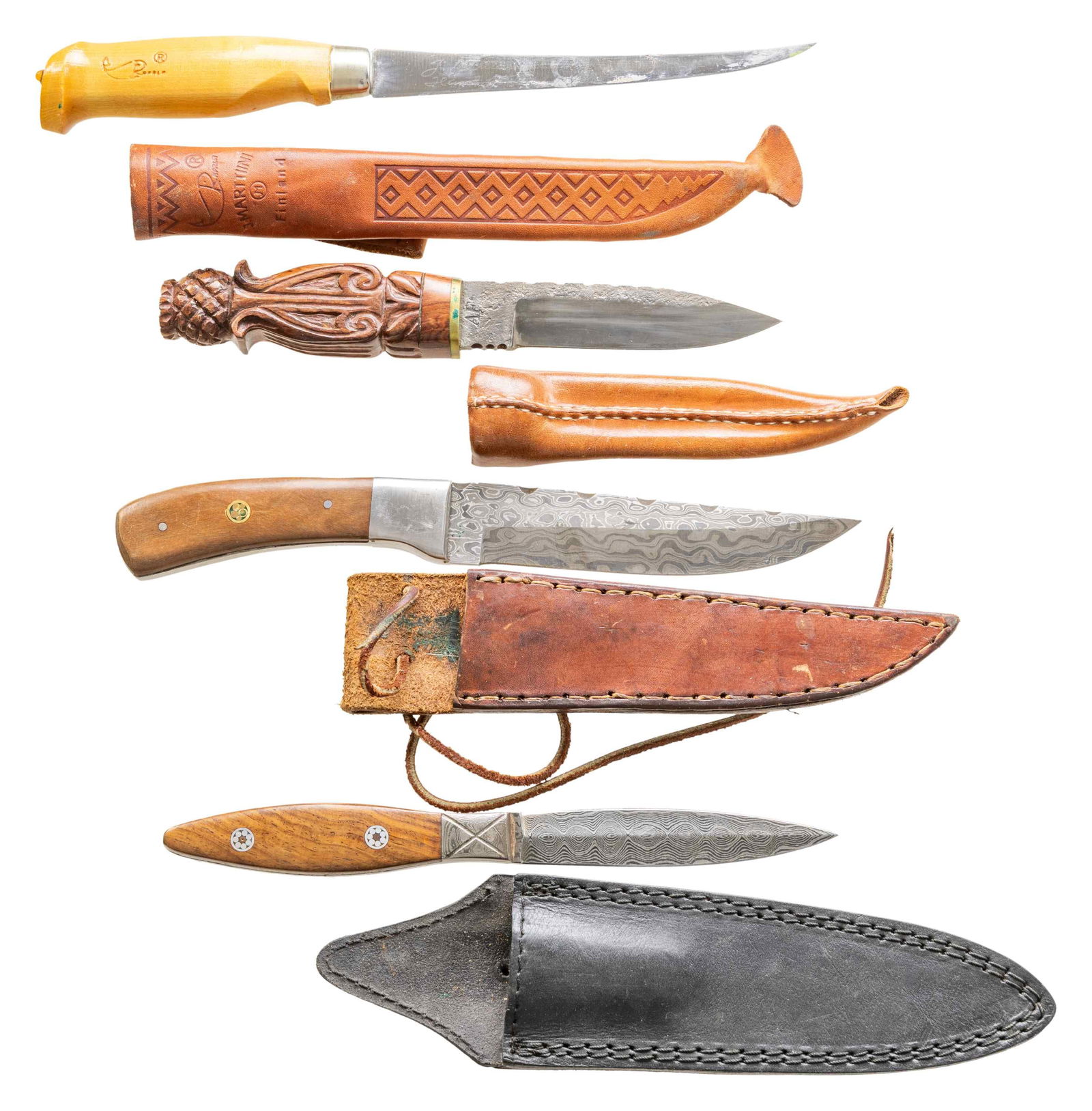 FOUR CUSTOM KNIVES. (1 of 3)