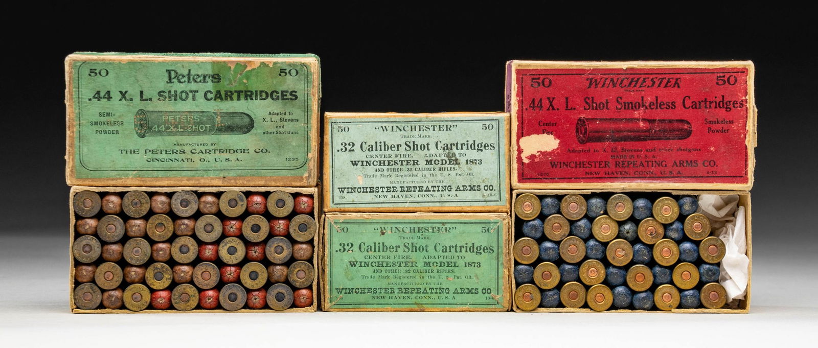 ANTIQUE BOXES OF RIFLE SHOT SHELL AMMO (1 of 2)