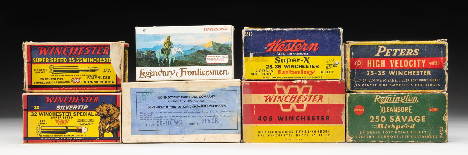 VINTAGE AMMO - MOSTLY WINCHESTER CALIBERS. (1 of 2)