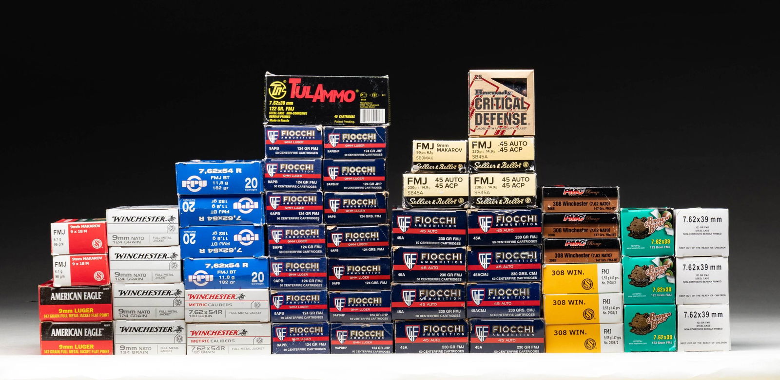 MOSTLY HANDGUN AMMO PLUS SOME RIFLE CALIBERS. (1 of 1)