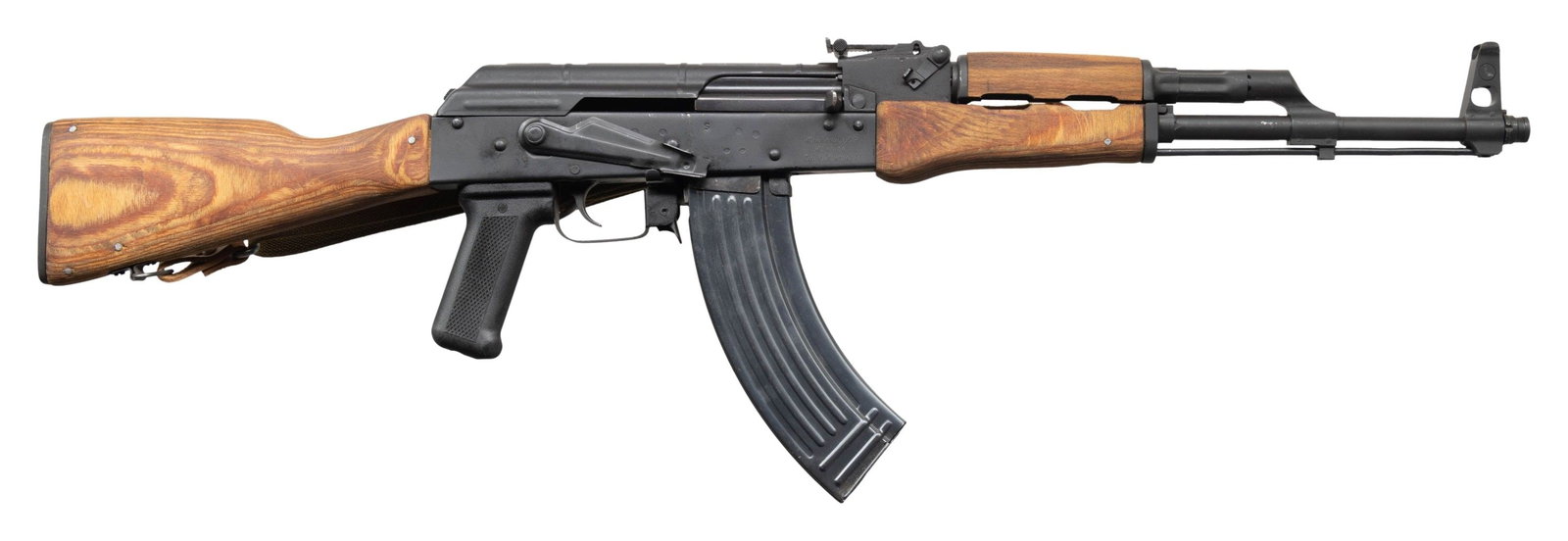 ROMARM GP WASR 10/63 RIFLE.: Cal. 7.62x39mm. S# NO3993. Bbl. 16". Century International Arms import Romanian AK-47 variant. Stamped receiver w/ left side scope rail. Dark matte black metal finish on all exposed metal surfaces.