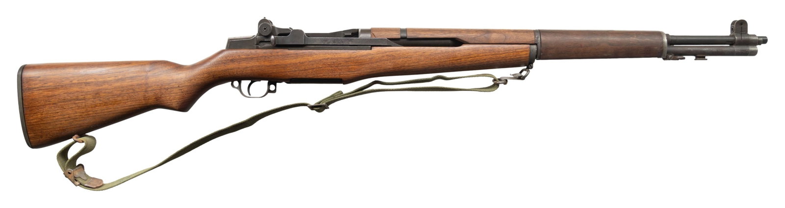 U.S. WWII SPRINGFIELD M1 GARAND SEMI-AUTO MILITARY: RIFLE. Cal. 30-06. S# 2557816. Bbl. 24". Replacement barrel marked on right side "S-A-4-52". Throat and muzzle gauge 1.0. All major parts markings are "SA". T105E1 rear sight. Blade front sight with p