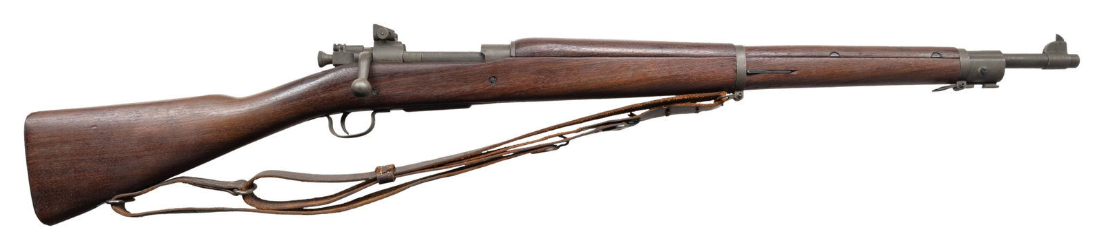 US WWII REMINGTON MODEL 03A3 BOLT ACTION MILITARY: RIFLE. Cal. 30-06. S# 4091894. Bbl. 24". Barrel marked behind front sight "RA / flaming bomb / 9 43". Aperture rear sight graduated to 800 yards. Blade front sight. Replacement bolt is from Model 1903