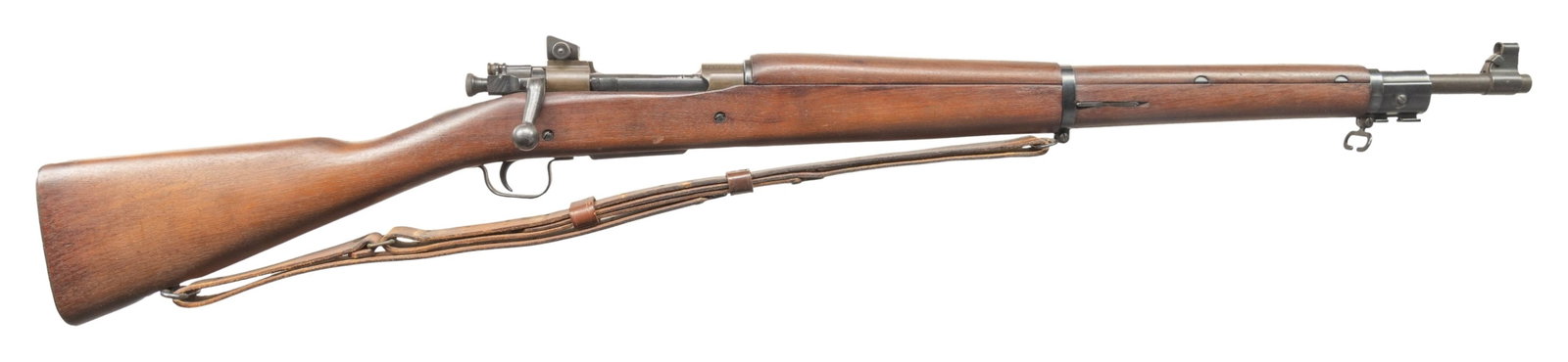 HIGH CONDITION U.S. REMINGTON MODEL 03-83 BOLT: ACTION MILITARY RIFLE. Cal. 30-06. S# 4209275. Bbl. 24". Barrel marked behind front sight "RA / flaming bomb / 11-43". Aperture rear sight graduated to 800 yards. Blade front sight with protective cov