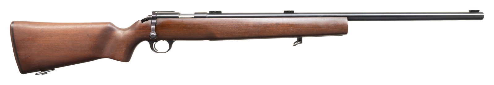 US HARRINGTON AND RICHARDSON MODEL 12 SINGLE SHOT: MILITARY CONTRACY BOLT-ACTION TARGET RIFLE. Cal. 22 LR. S# AX520654. Bbl. 28". The barrel is marked on top "HARRINGTON & RICHARDSON'S INC. / GARDENER, MASS. MADE IN USA" and "MODEL-M12 / 22 LONG RIFLE