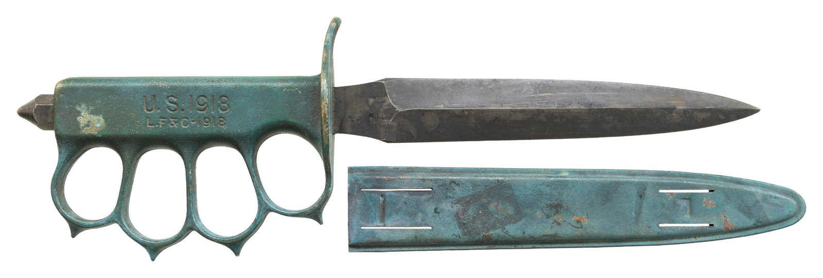 WWI LANDER, FRARY & CLARK US M1918 TRENCH KNIFE & (1 of 2)