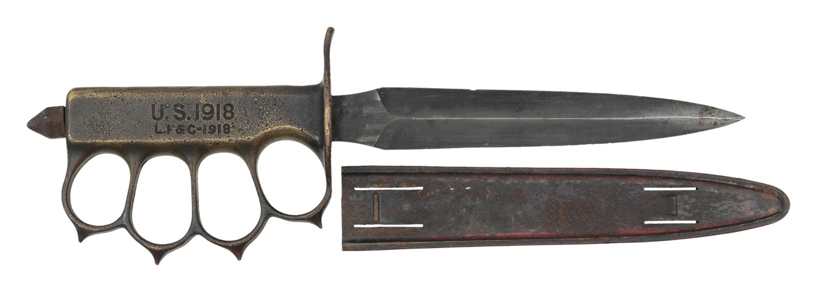 WWI LANDER, FRARY & CLARK US M1918 TRENCH KNIFE & (1 of 2)
