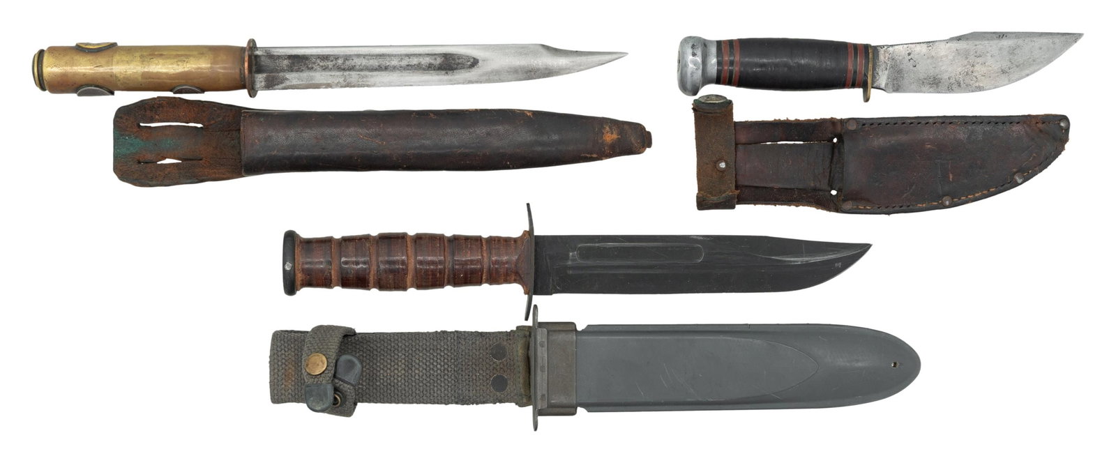 WWII US COAST GUARD ELECTRICIAN'S MATE FIRST: CLASS ALVIN GEORGE HAASE KNIFE GROUPING WITH DOCUMENTS. Alvin Haase enlisted in the USCG at the outbreak of the war in 1942. He was assigned as an Electrician First Class on LST-202, which was a