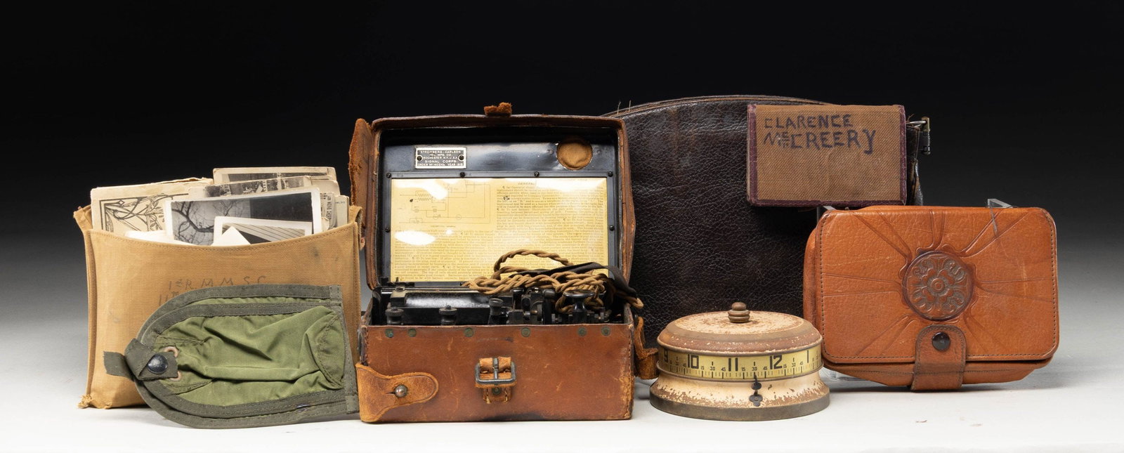 WWI US SIGNAL BUZZER, TIMER, & VARIOUS MILITARIA. (1 of 2)