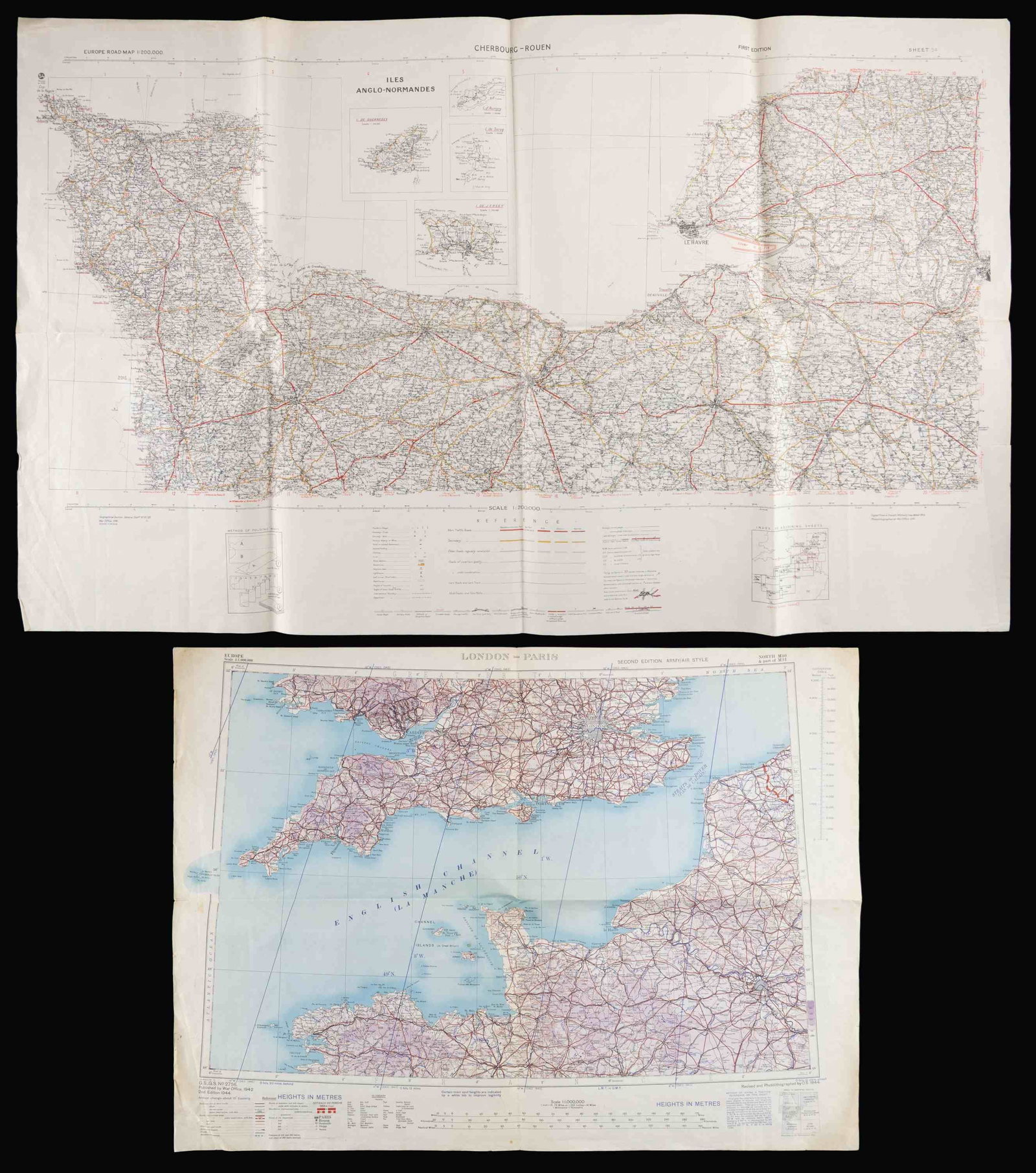 2 WAR OFFICE MAPS OF THE EUROPEAN THEATER. (1 of 3)
