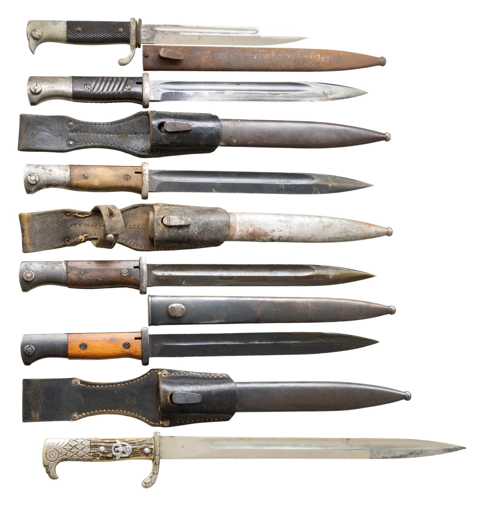 6 WWII GERMAN BAYONETS. (1 of 2)