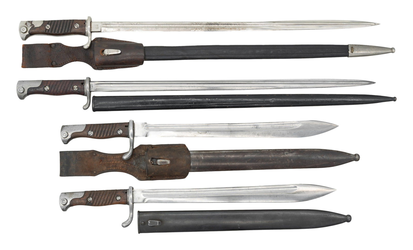 4 GERMAN BAYONETS. (1 of 2)