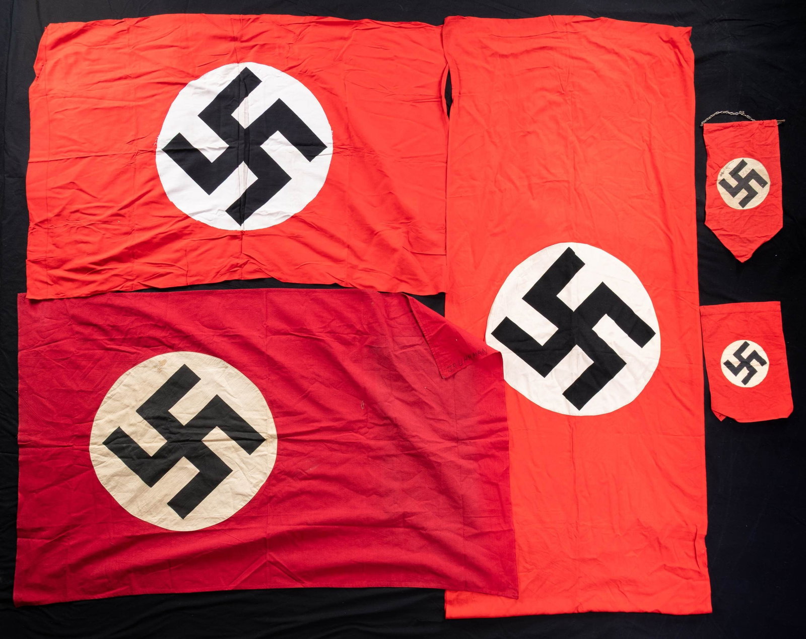 5 WWII GERMAN FLAGS & BANNERS. (1 of 1)