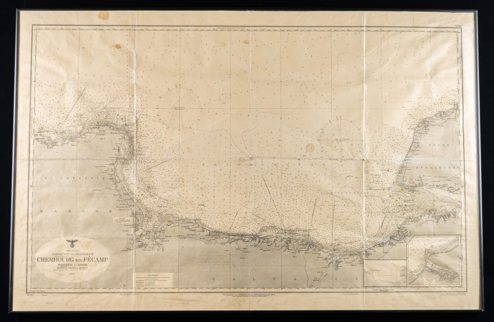 ORIGINAL WWII GERMAN KRIEGSMARINE COASTAL CHART OF (1 of 10)