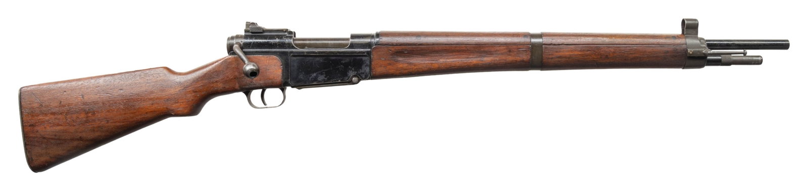 FRENCH MAS-36 BOLT ACTION RIFLE.: Cal. 7.5 French. S# K38813. Bbl. 22 5/8". Standard MAS-36 sights. Floorplate is unnumbered & bayonet is numbered "03" but all other visible parts are matching to receiver. Post-War French MAS-36 rifle