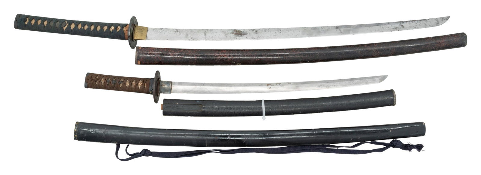 JAPANESE KATANA, WAKIZASHI, AND SAYA. (1 of 2)