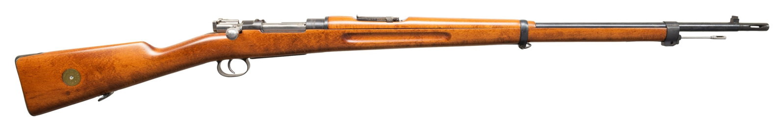 SWEDISH M96B MAUSER BOLT ACTION RIFLE.: Cal. 6.5x55. S# 505827. Bbl. 29" threaded with detachable aftermarket flash hider & Samco import marking. Cleaning rod is mismatched but all other visible parts are matching to receiver. Receiver ring