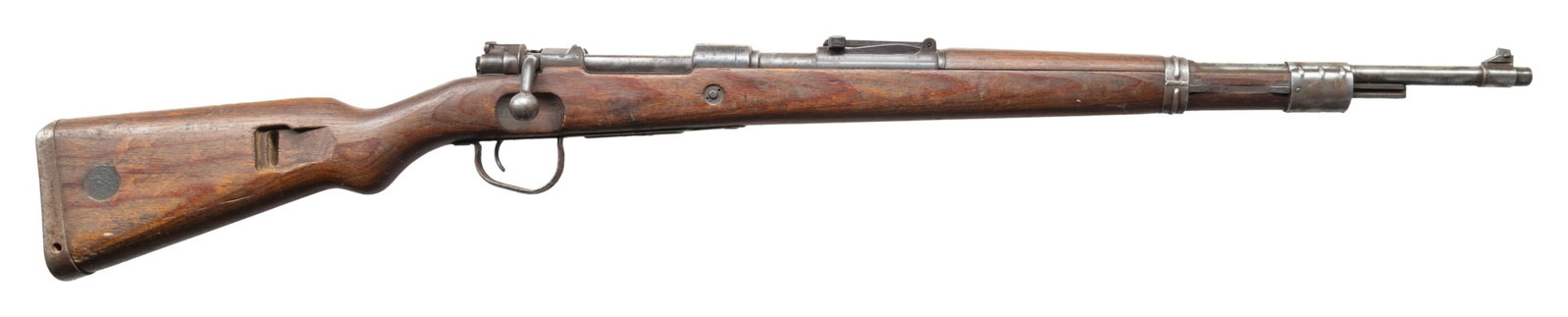 POST WAR CZECH K98K MAUSER BOLT ACTION RIFLE.: Cal. 8x57 (8mm Mauser). S# 2809H. Bbl. 23 1/2" with IO Inc. import marking. Blade front sight without hood. Tangent rear sight graduated to 2000m. Bolt is mismatched but other visible parts are unnumb