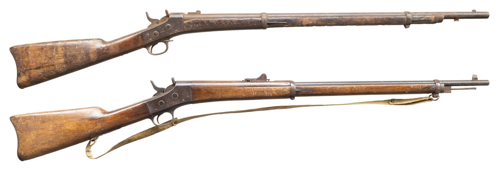 TWO MEXICAN ROLLING BLOCK RIFLES. (1 of 13)