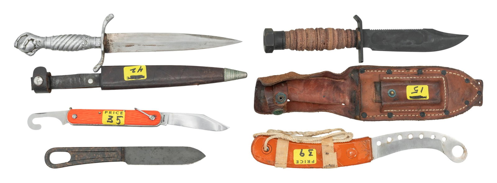 GROUPING OF 5 EDGED WEAPONS. (1 of 2)