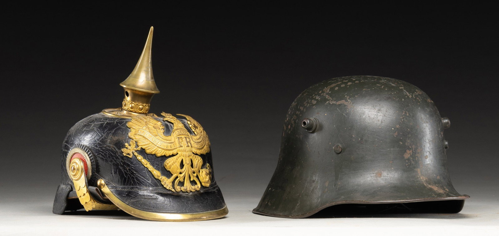 LOT OF 2 IMPERIAL GERMAN M16 STAHLHELM & PRUSSIAN (1 of 4)