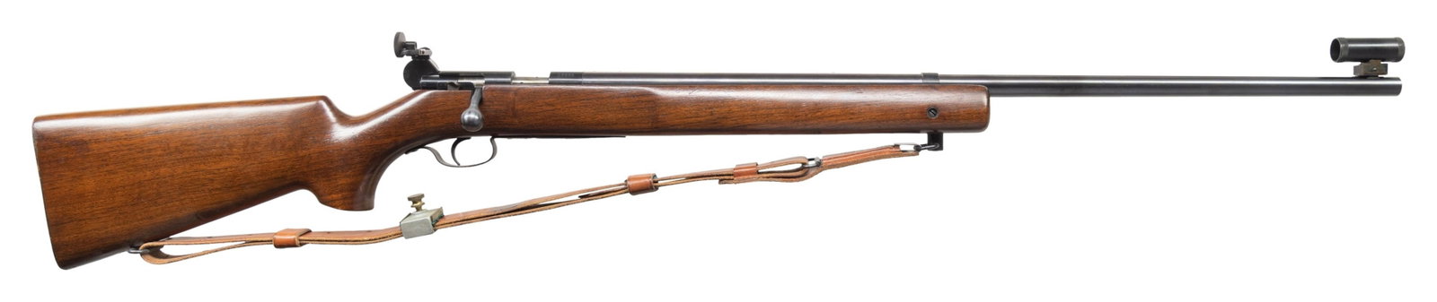 WINCHESTER M75 TARGET BOLT ACTION RIFLE.: Cal. 22 LR. S# 13289. Mfg. 1939. Bbl. 28" rd with Vaver Sight Co target front sight. Vaver No. 5237 adjustable rear sight. Smooth walnut stock with checkered steel buttplate. CONDITION: overall very f