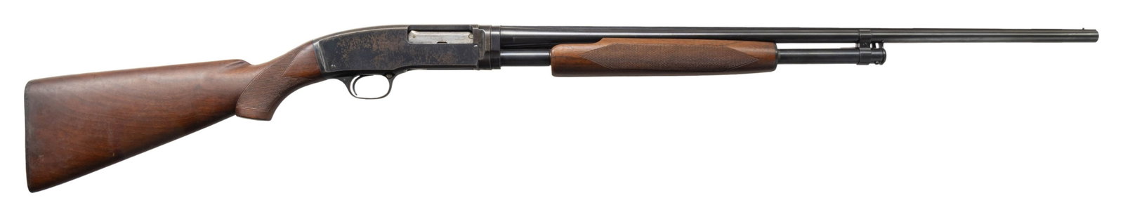 PRE-WAR WINCHESTER MODEL 42 PUMP ACTION SHOTGUN. (1 of 4)