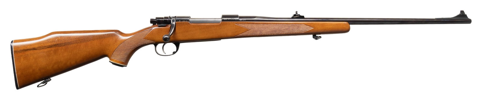30-06, INTERARMS / ZASTAVA MARK X BOLT ACTION: RIFLE. Cal. 30-06. S# B97319. Mfg. April 1976 by Zastava & imported by Interarms through their Manchester, England Office, then the Alexandria, Virginia office. Bbl. 24". Blade front sight & Williams 