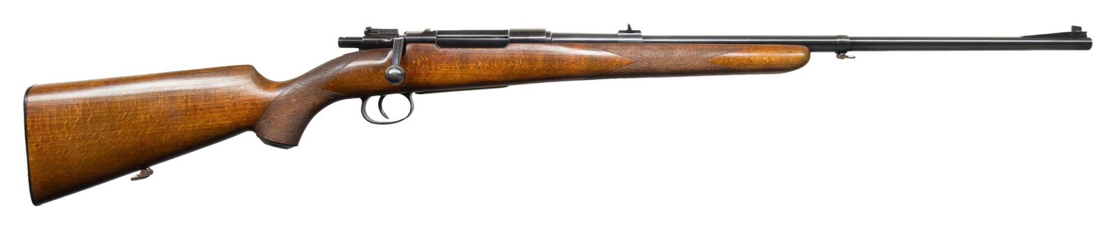 EARLY POST-WAR FINNISH HUSQVARNA 640 BOLT ACTION: SPORTING RIFLE. Cal. 8mm (8x57JS or 8mm Mauser). S# 49140. Mfg. approx. 1947; appears to be an early production sporting rifle after World War II. Bbl. 24" has Sarco import proof on bottom. Blade fron