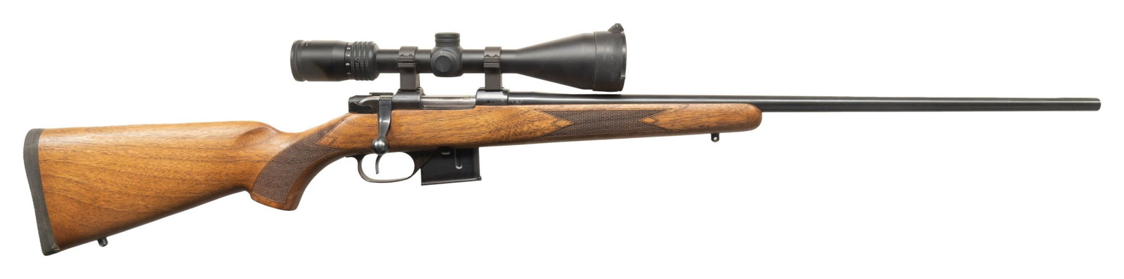 CZ MODEL 527 AMERICAN BOLT ACTION RIFLE.: Cal. 6.5 Grendel. S# C346607 23.6"bbl without sights that has a recessed target crown & 1 in 8" twist. Fujinon 3.5-10x50mm matte finished scope with range finding Duplex reticle. Action a claw extract