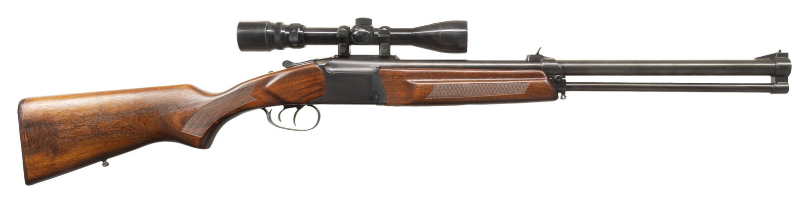12 GA. & 7X57R RUSSIAN BAIKAL MP-94 O/U COMBO.: Cal. 12 Ga., 3" / 7x57R. S# 97M6640. Appears to be mfg. 1997 in Russia by Izhevsk; imported by EAA Corp. of Cocoa, FL. Bbls. 23 5/8".Sporting iron sights; Bushnell Banner 3-9x scope. Boxlock action w/