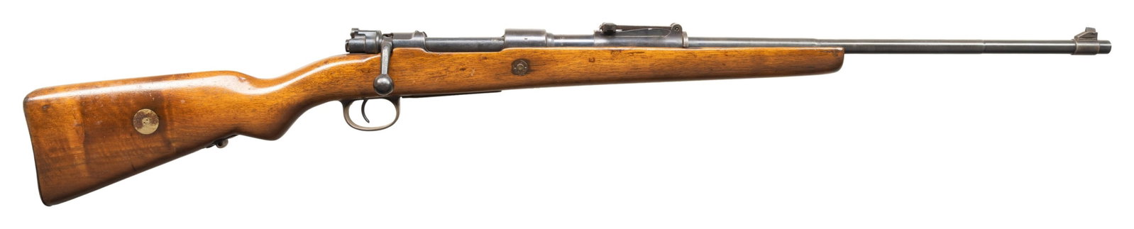 SPORTERIZED GERMAN K98K MAUSER BOLT ACTION RIFLE.: Cal. 8x57 (8mm Mauser). S# 31657f. Bbl. 23 1/2". Standard K98k sights without hood. Matching numbers on receiver & floorplate. Bolt is mismatched & other parts unnumbered. Sporterized byf44 code K98k 