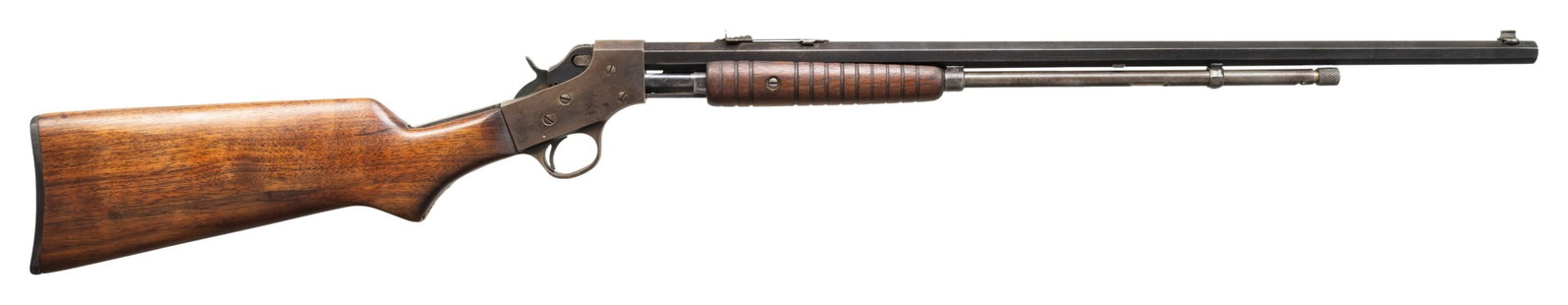 STEVENS VISIBLE LOADER SLIDE ACTION RIFLE. (1 of 4)