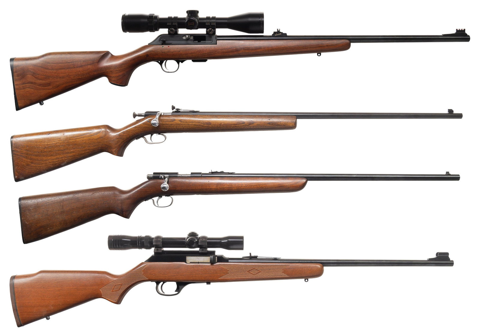 FOUR 22RF SPORTING RIFLES. (1 of 15)
