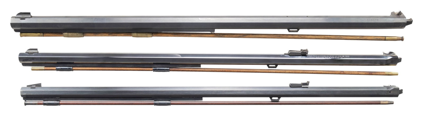 3 THOMPSON CENTER MUZZLE LOADING BARREL SETS; 32, (1 of 2)