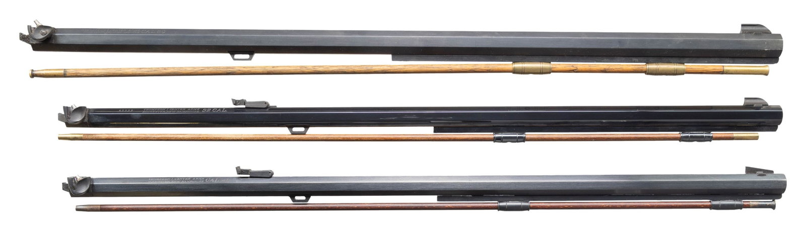 3 THOMPSON CENTER MUZZLE LOADING BARREL SETS; 32, - 2