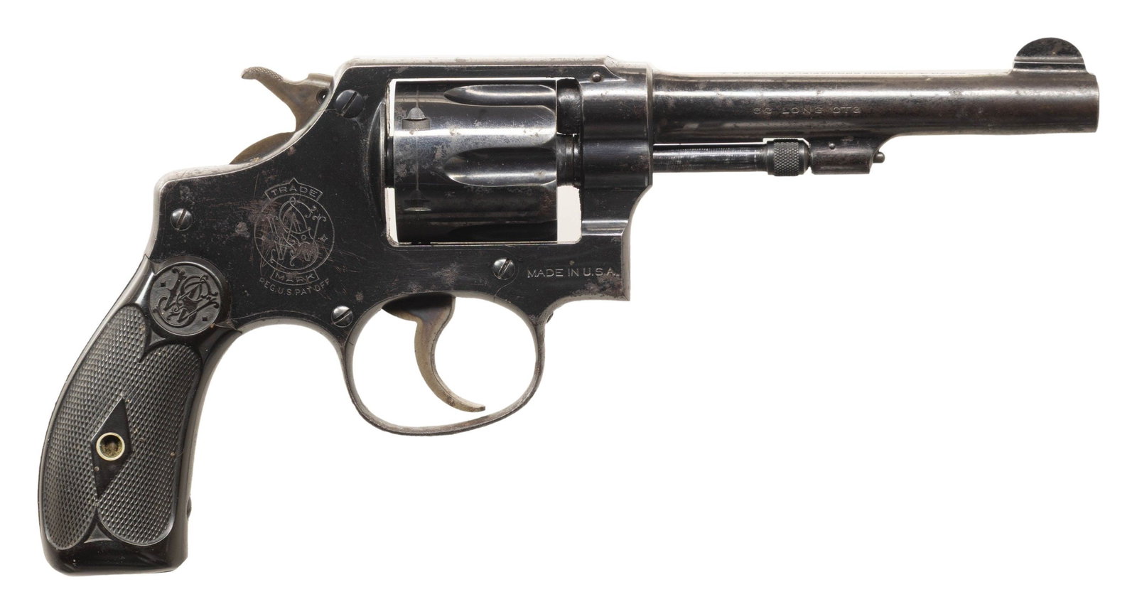 SMITH & WESSON 32 HE DA REVOLVER. (1 of 2)