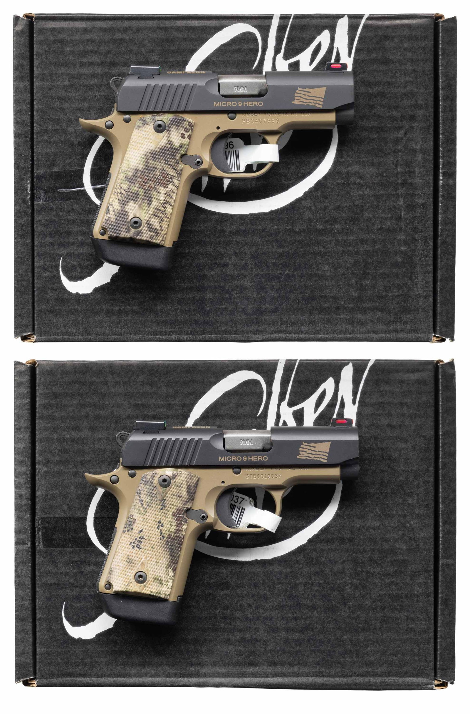 LOT OF TWO KIMBER MICRO 9 HERO SEMI AUTO PISTOLS. (1 of 7)