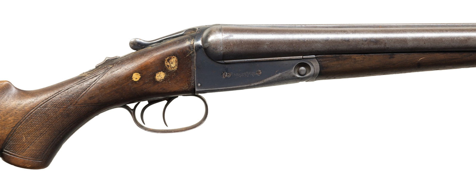 PARKER BROS. TROJAN GRADE HAMMERLESS SXS SHOTGUN.: Cal. 12 Ga. S# 164919. Originally mfg. 1913. Bbls. 30" w/ steel bead; Full chokes. Boxlock action w/ dbl. triggers & extractors. Walnut stock set w/ bare butt; cut for buttpad. UNATTACHED