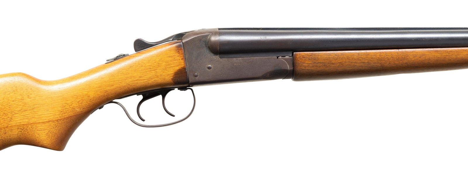 20 GA., STEVENS 311 SXS SHOTGUN.: Cal. 20 Ga., 2 3/4". NSN. Bbls. 28" w/ steel bead; Full & Mod chokes. Boxlock action w/ dbl. triggers & extractors. Walnut stock set w/ tied on red pad. CONDITION: Fair blue fading to brown patina