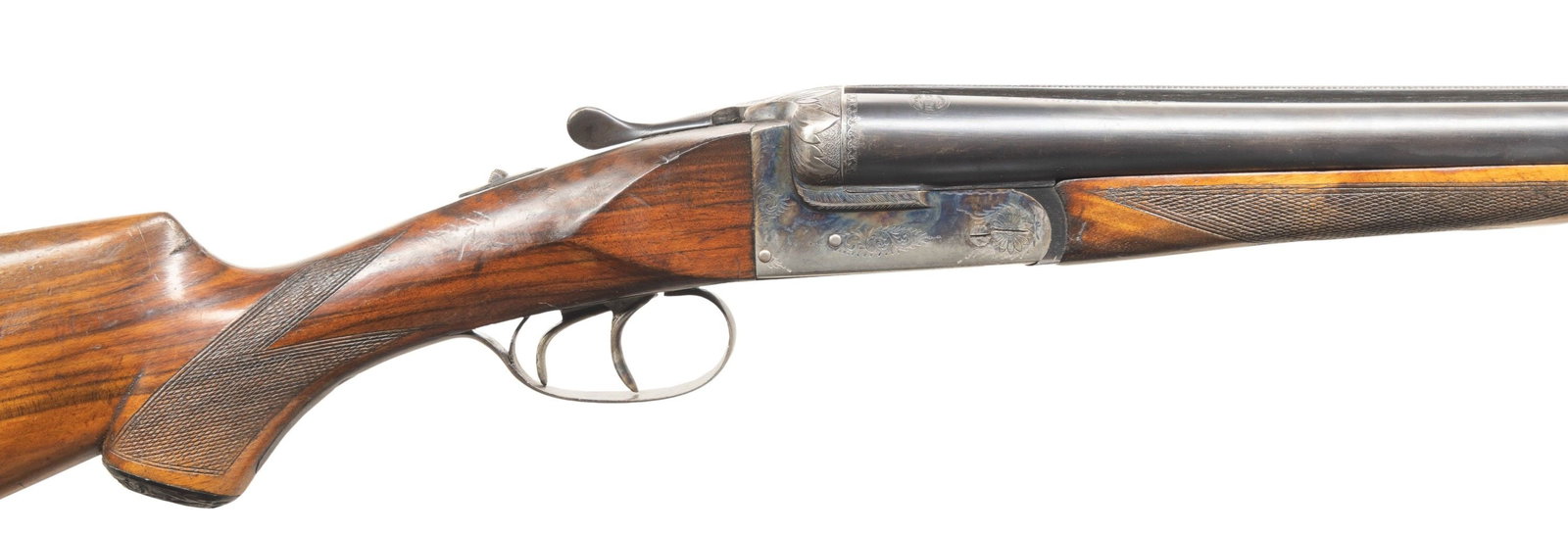 16 GAUGE, ASTRA IMPERIAL SXS SHOTGUN.: Cal. 16 Ga., 2 3/4". S# 13776. Mfg. 1959. Bbls. 28 3/8". Matted game rib has steel bead; chokes measure approx. Full & IM. Water table has 1959 Spanish Nitro proofs; bottom rib has TGGI import mark.