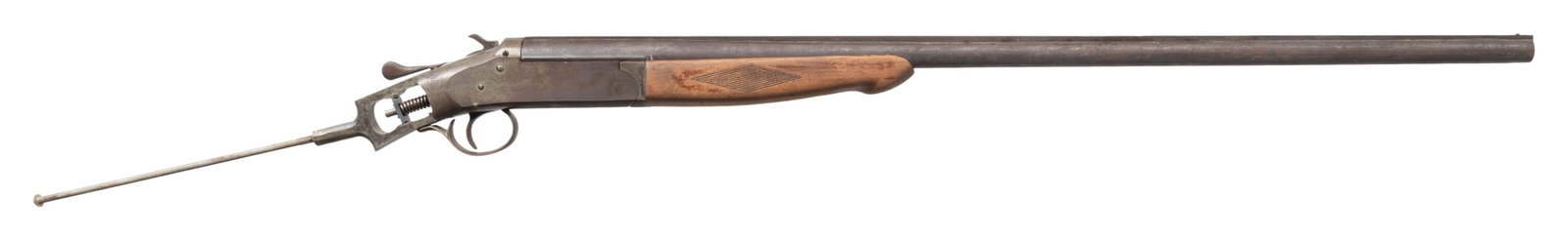 2 SINGLE BARREL SHOTGUNS.: 1) IVER JOHNSON BARRELED ACTION. S# 46655E. Bbl. 28" with matted rib. CONDITION: poor. 2) JC HIGGINS 94C. Cal. 20ga. NSN. 28" with brass bead front sight. Smooth semi pistol grip walnut stock with ser