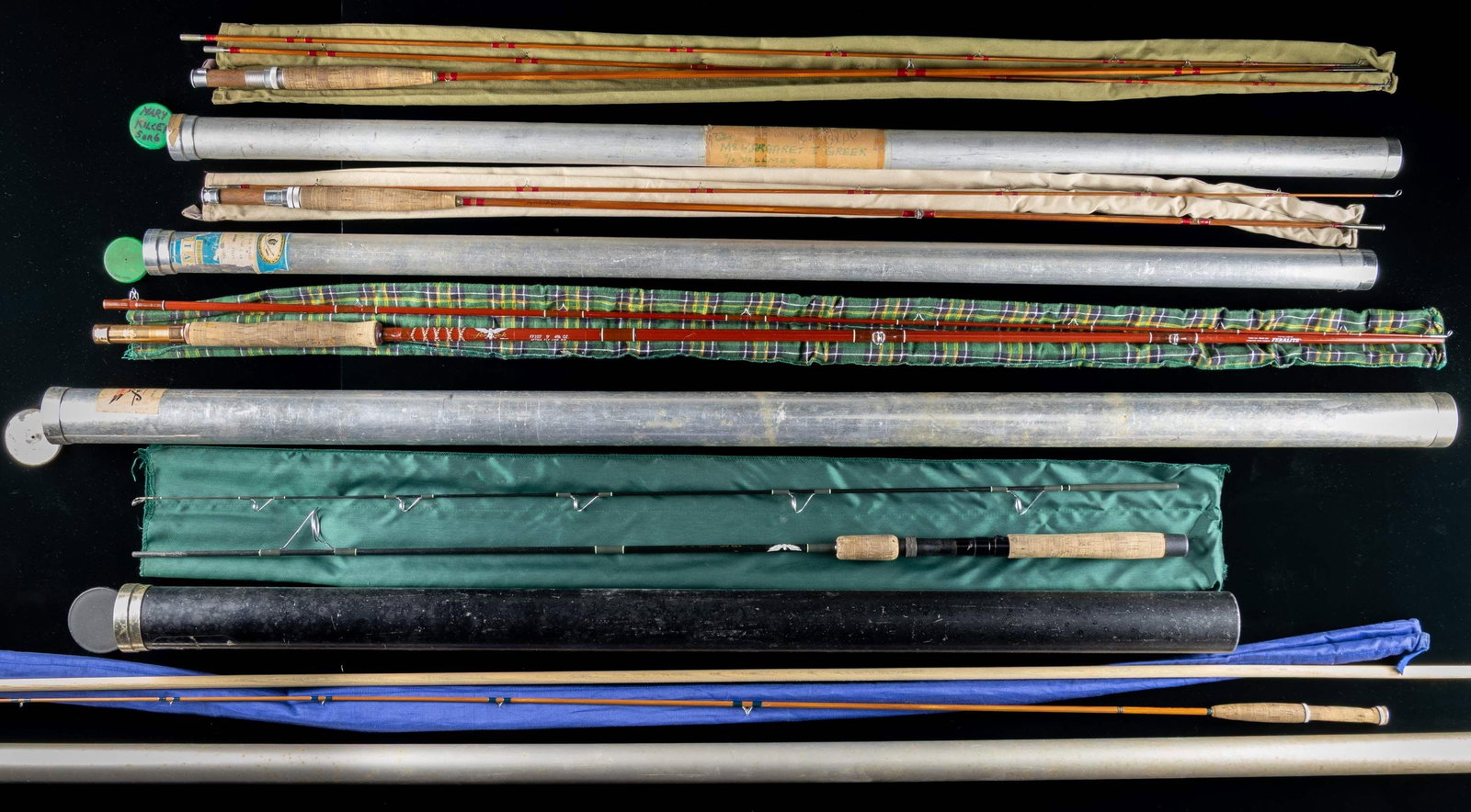 FENWICK, ORVIS & WULFF FLY RODS WITH CASES. (1 of 1)