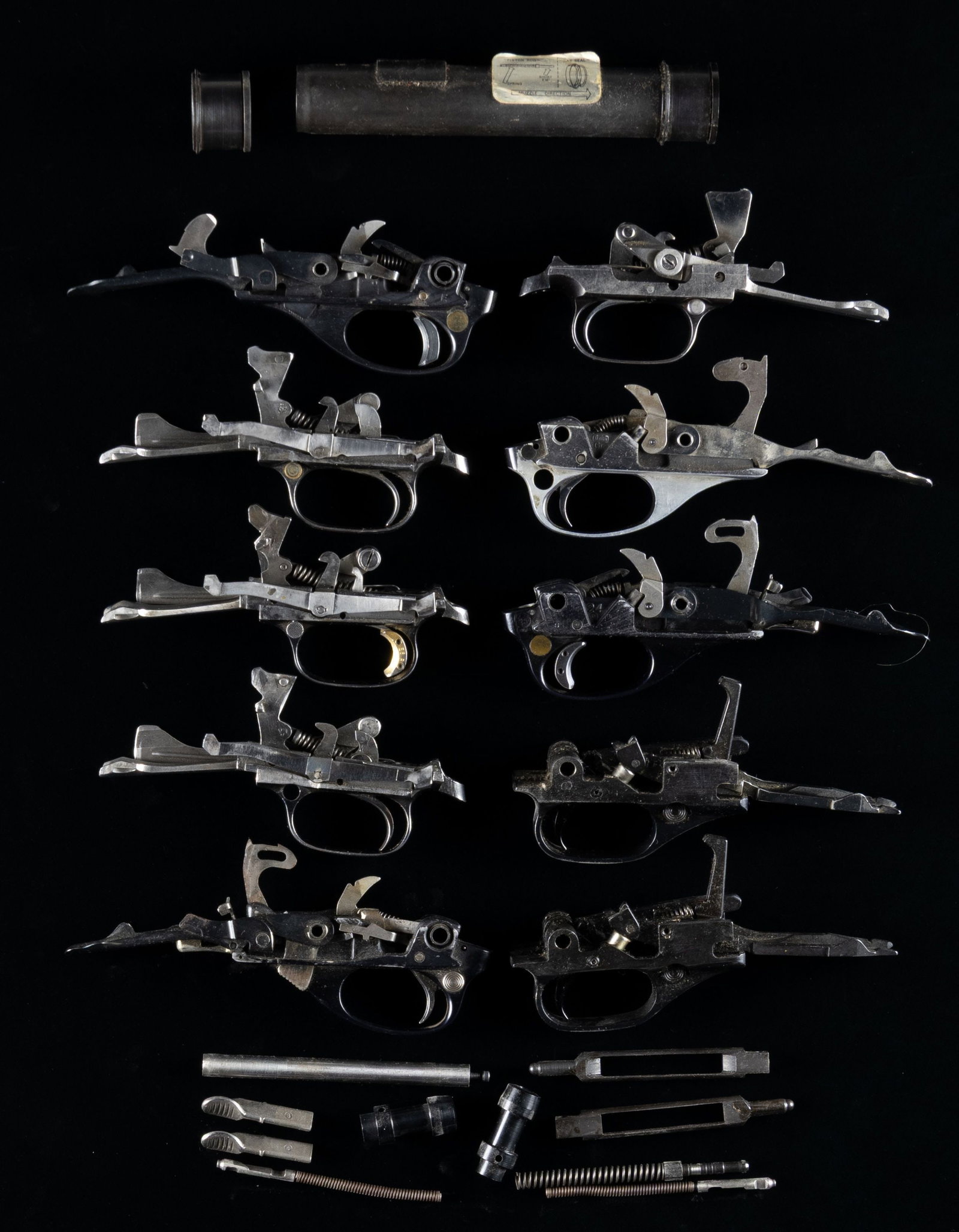SHOTGUN RELEASE TRIGGER ASSEMBLIES PLUS: SUPER X1 TRIGGER ASSEMBLIES AND PARTS. All items function as designed. WINCHESTER MODEL12 release trigger guard assemblies with non functioning safeties; first 2 by Spears (noted for quality and servi