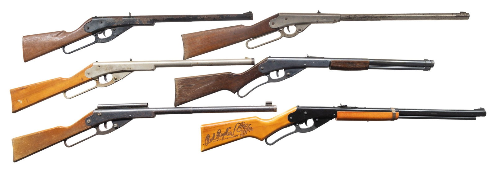SIX DAISY LEVER ACTION BB GUNS. (1 of 1)