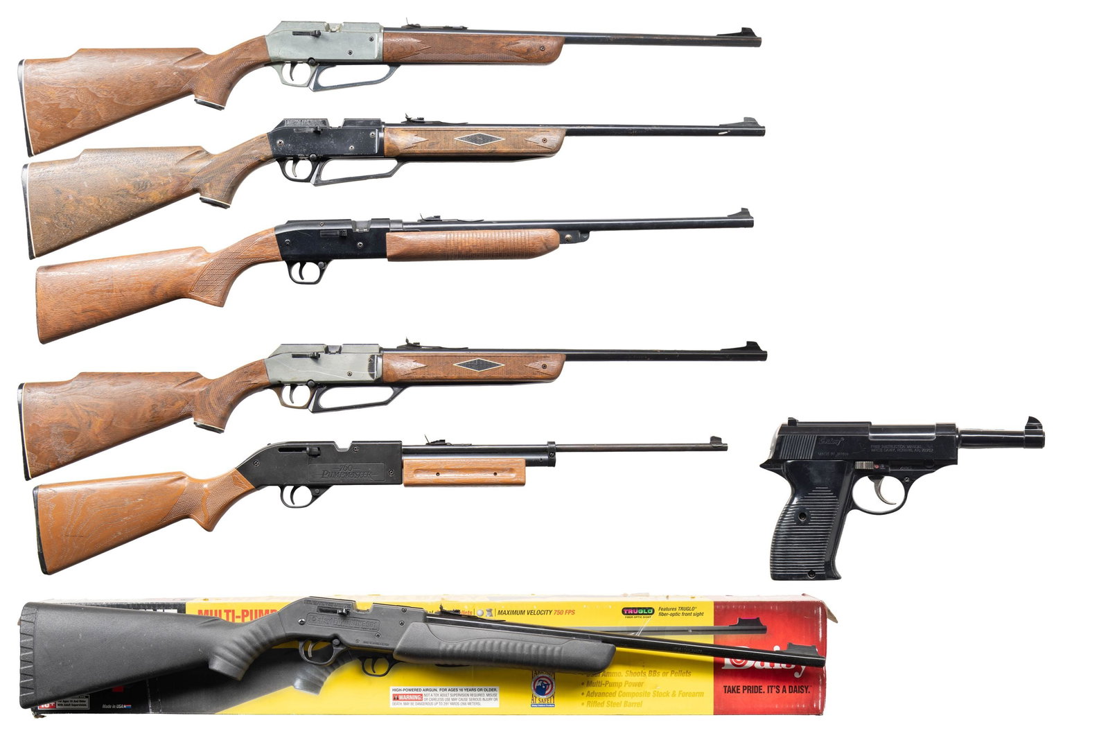 SEVEN DAISY OR CROSMAN BB OR PELLET GUNS WITH A (1 of 9)