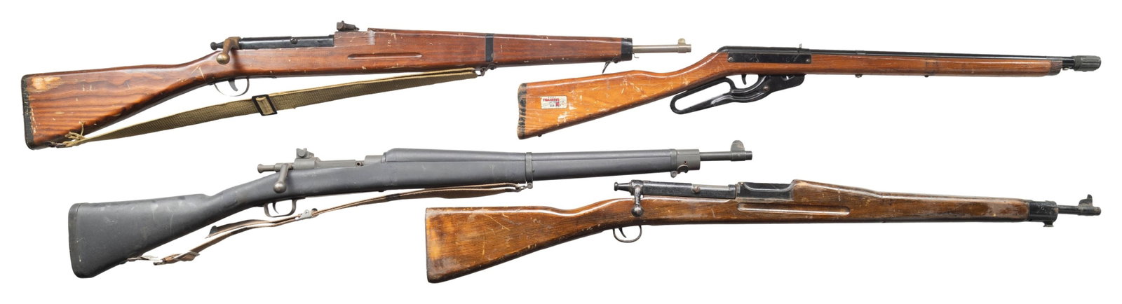 FOUR MILITARY STYLE DRILL, PARADE & BB RIFLES. (1 of 2)
