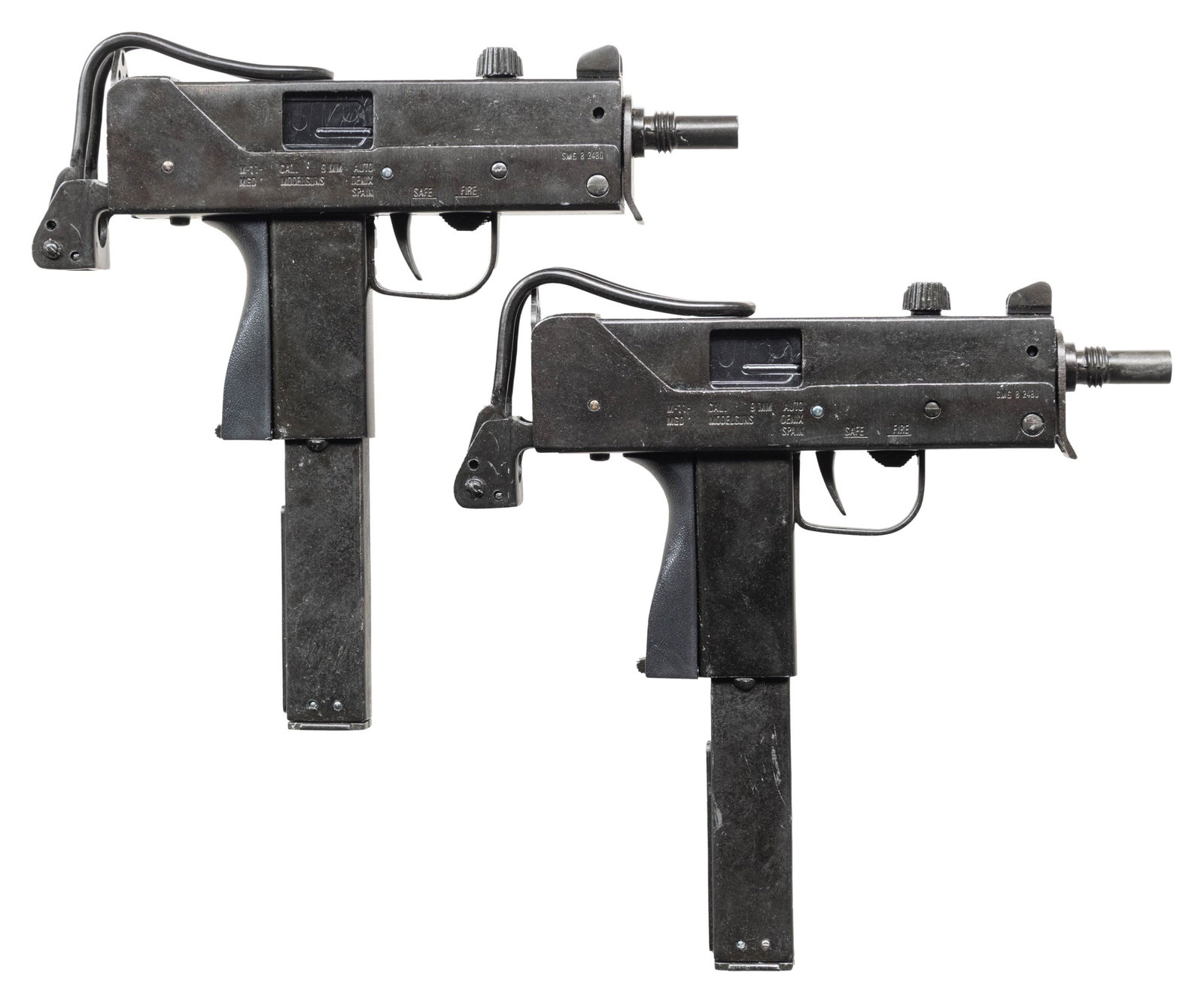 2 DENIX MAC-11 REPLICAS & 2 EKOL UZI BLANK PISTOLS (1 of 2)