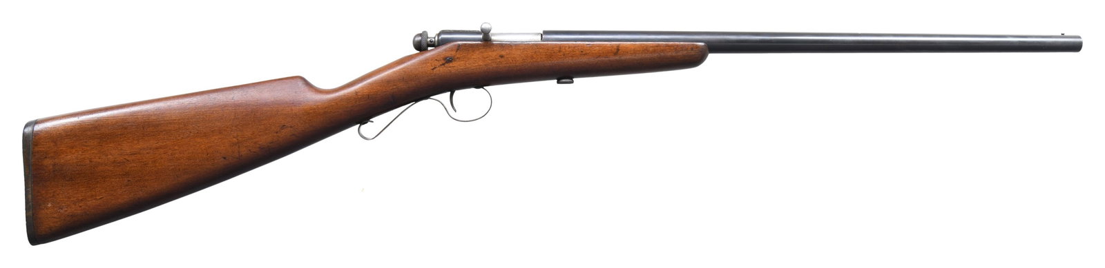 WINCHESTER MODEL 36 SINGLE SHOT BOLT ACTION: SHOTGUN. Cal. 9mm RF. NSN. Bbl. 17 1/2". Model 36 single shot bolt action shotgun mfg. by Winchester between 1921-1936. Left side of the bbl. exhibits standard factory markings denoting Winchester's m