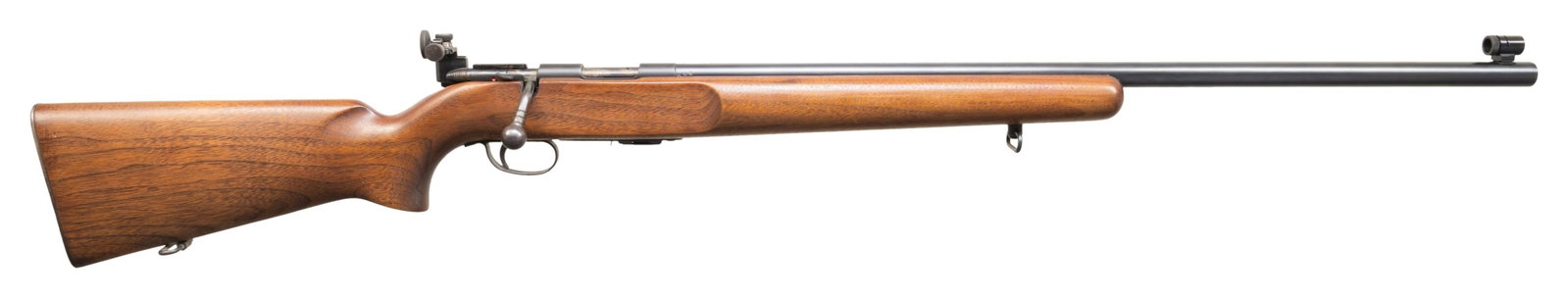 REMINGTON 513T MATCHMASTER BOLT ACTION RIFLE.: Cal. 22LR. S# 75044. Bbl. 27" with Redfield globe front sight and rec. mounted rear peep sight. Smooth pistol grip target stock with checkered steel buttplate. CONDITION: Overall very good. 92% orig b